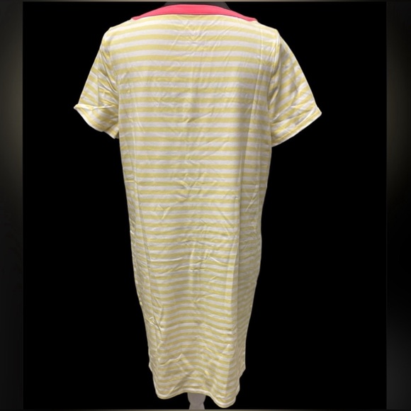 We by Living in Yellow Soft Yellow Striped Dress with a Pink Collar - Picture 2 of 7